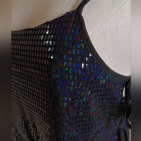 Las Pepas Black Sparkly Side Tie Top One Size - Picture 6 of 10